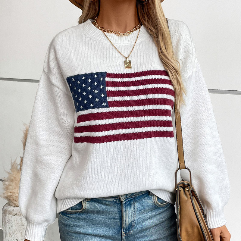 Amerikanische Flagge Pullover Pullover Frauen