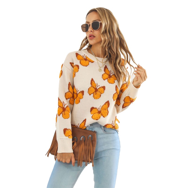 Schmetterling Pullover Strick Frauenpullover