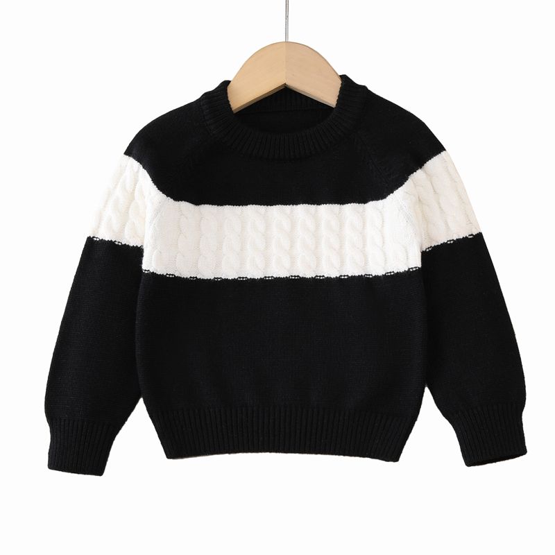 Farbblock Langarm Crewneck Pullover Kinder