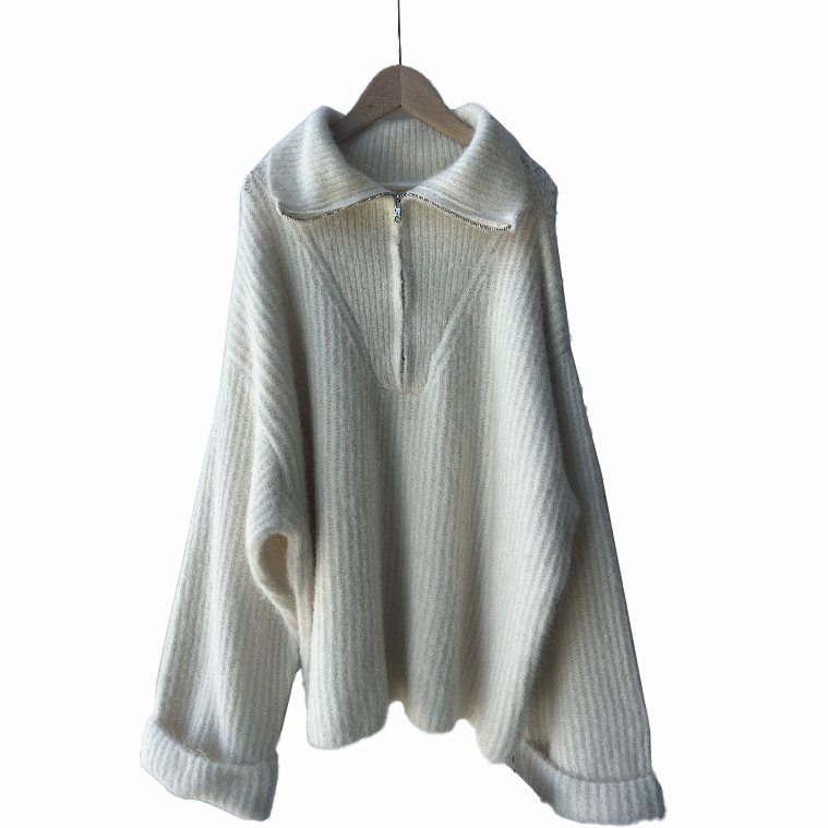 Halbzahn -Up -Pullover -Strick -Frauenpullover