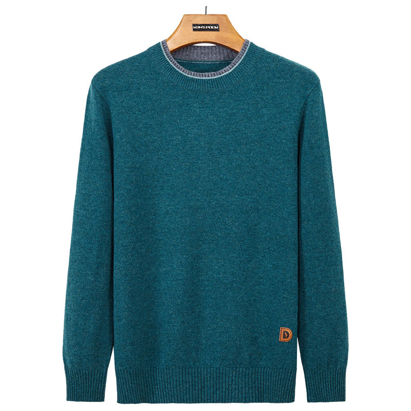 Marineblauer Pullover mit Rundhalsausschnitt