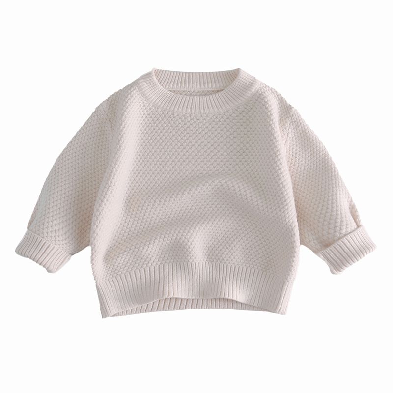 Feste Farbe Roundneck Strick Kinderpullover