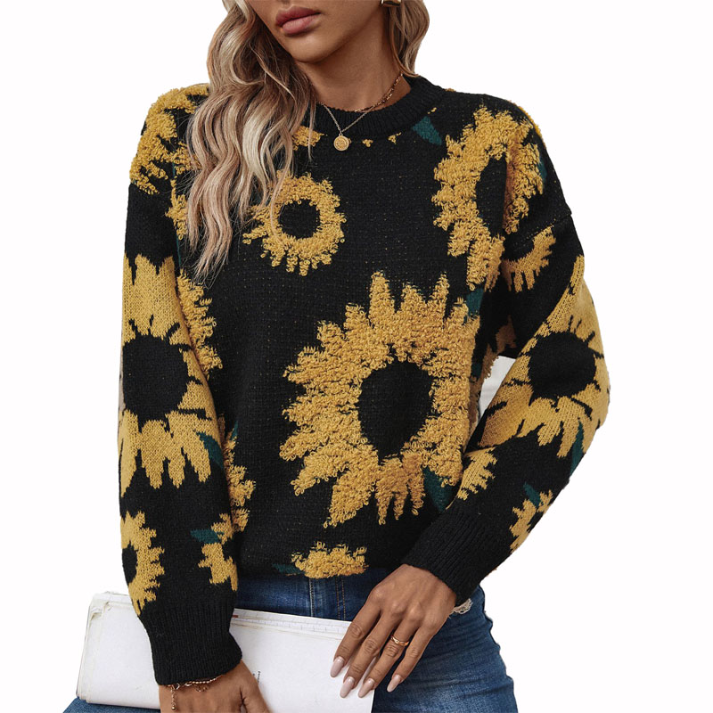 Sunflowers Crew Neck Pullover Pullover